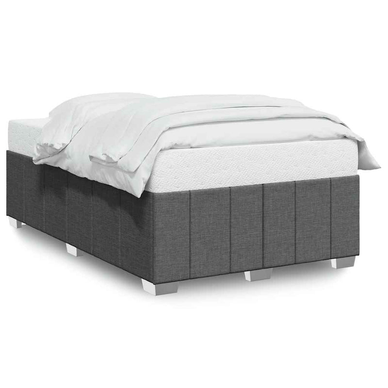 vidaXL Bed Frame without Mattress Dark Grey Double Fabric