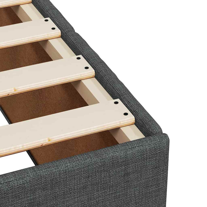 vidaXL Bed Frame without Mattress Dark Grey Double Fabric