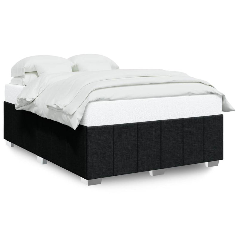 vidaXL Bed Frame without Mattress Black Queen Fabric