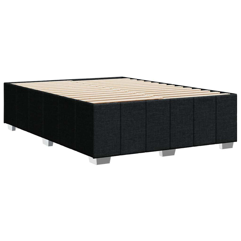 vidaXL Bed Frame without Mattress Black Queen Fabric