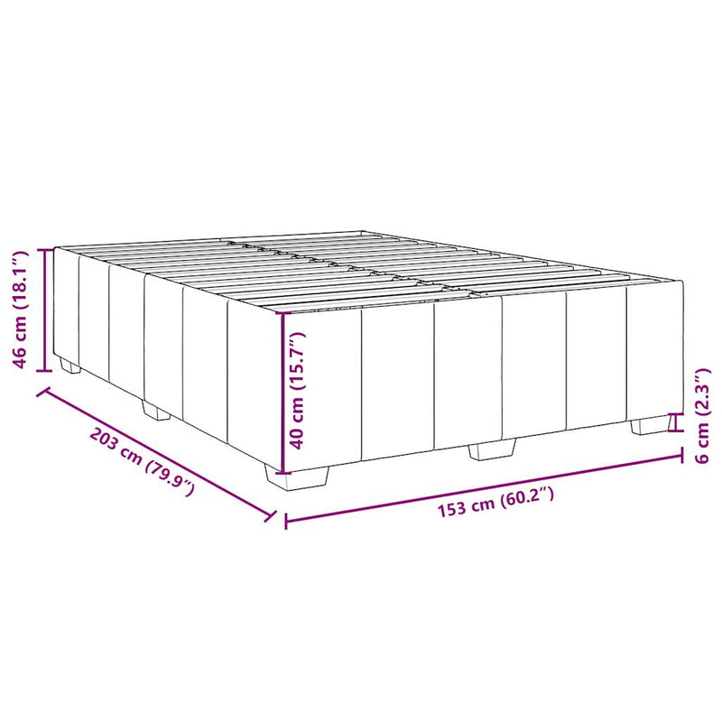 vidaXL Bed Frame without Mattress Black Queen Fabric