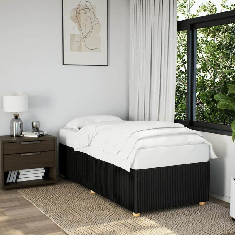 vidaXL Bed Frame without Mattress Black 90x190 cm Fabric