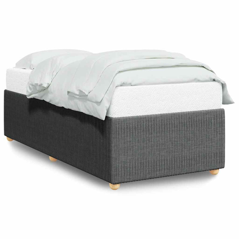 vidaXL Bed Frame without Mattress Dark Grey King Single Fabric