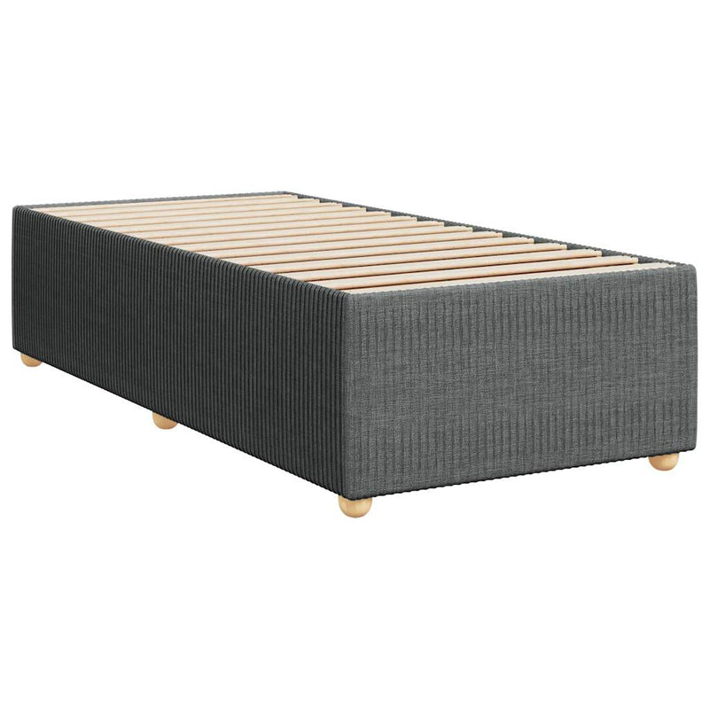 vidaXL Bed Frame without Mattress Dark Grey King Single Fabric