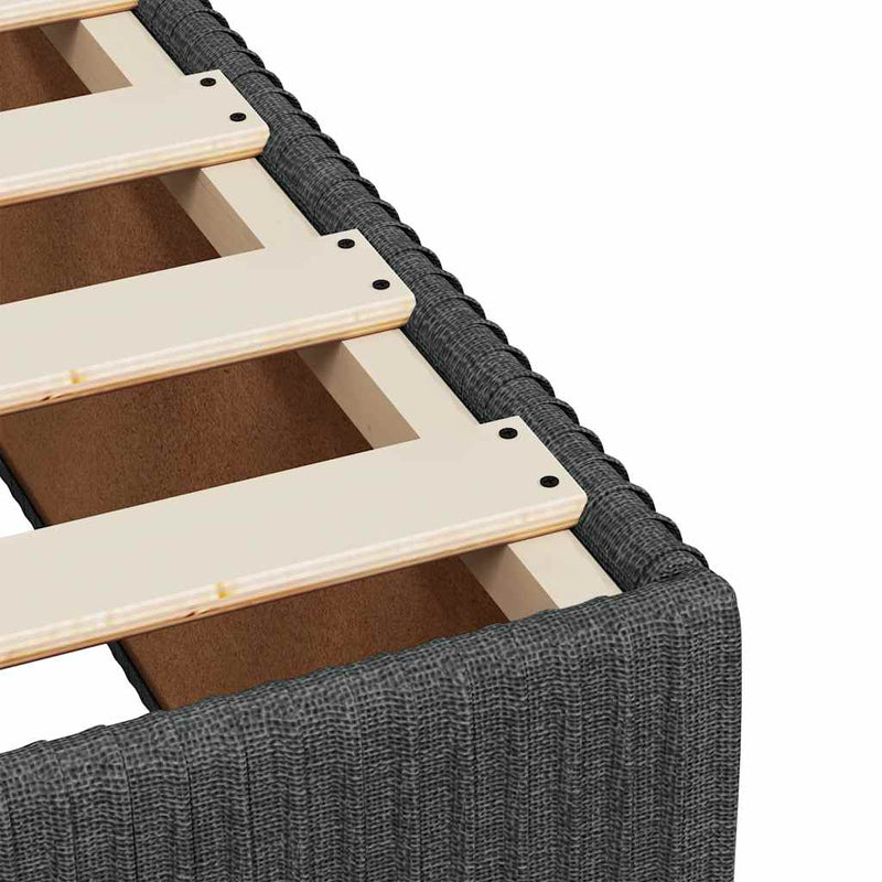 vidaXL Bed Frame without Mattress Dark Grey King Single Fabric