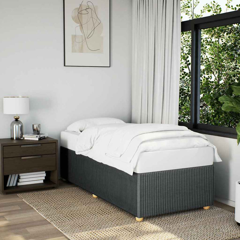 vidaXL Bed Frame without Mattress Dark Grey King Single Fabric