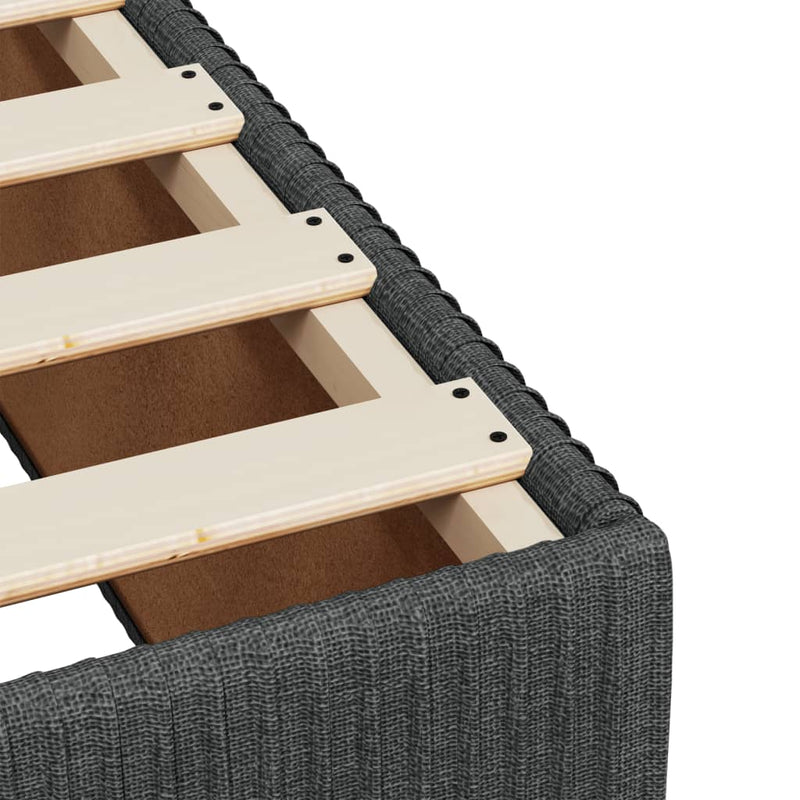 vidaXL Bed Frame without Mattress Dark Grey Double Fabric
