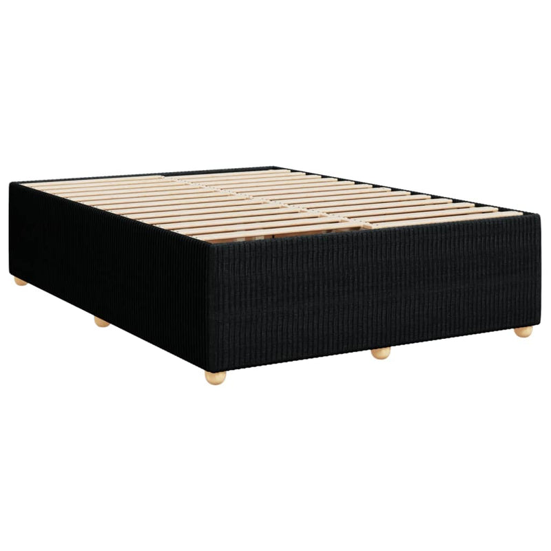 vidaXL Bed Frame without Mattress Black Double Fabric