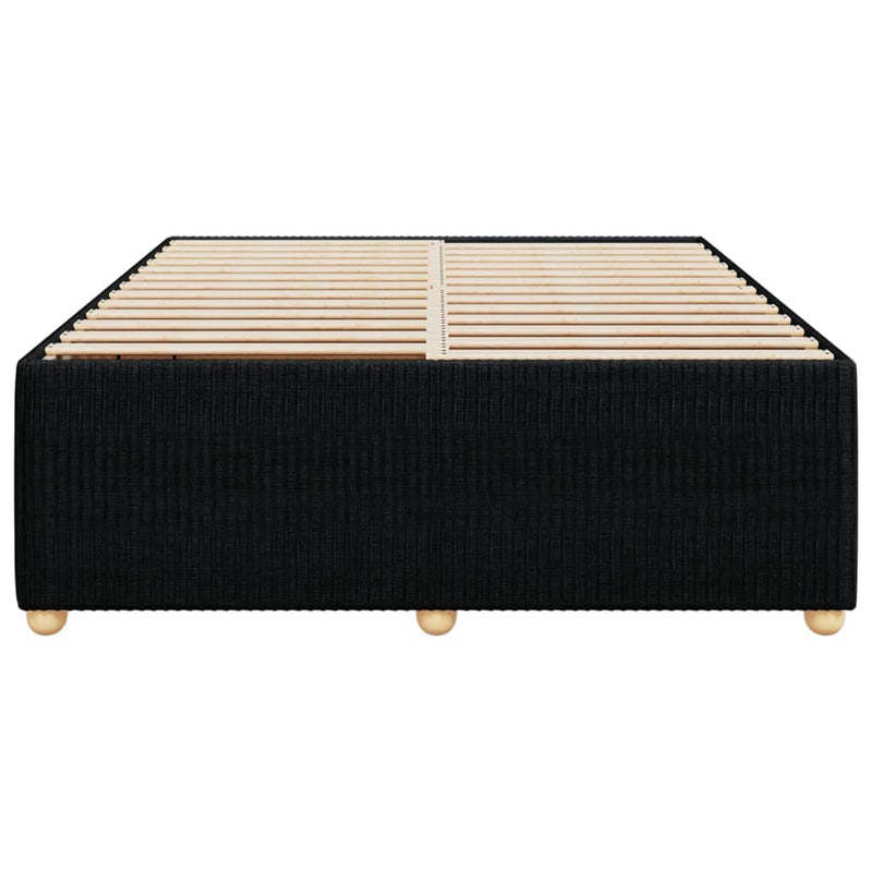 Bed Frame Black Double Fabric