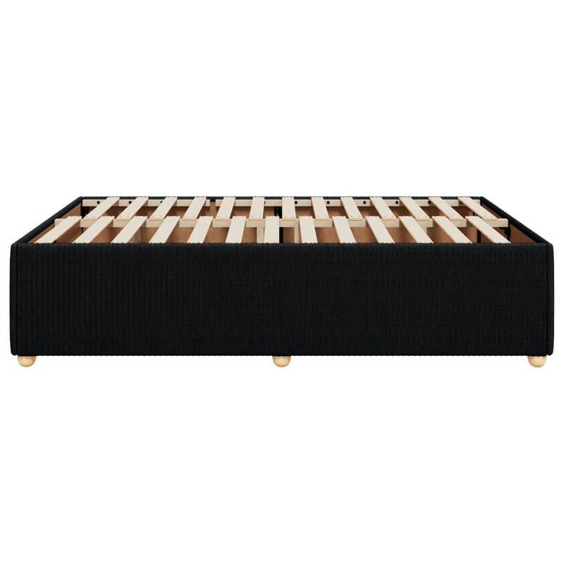 vidaXL Bed Frame without Mattress Black Double Fabric