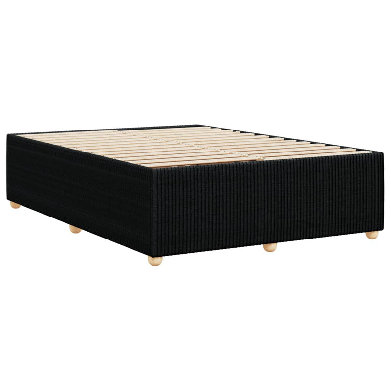 vidaXL Bed Frame without Mattress Black Double Fabric