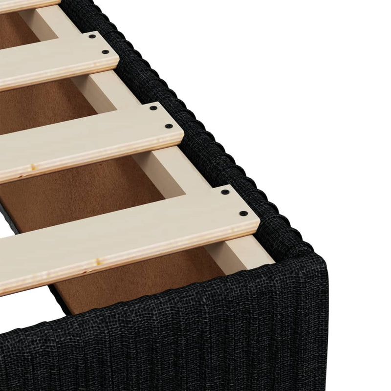 vidaXL Bed Frame without Mattress Black Double Fabric