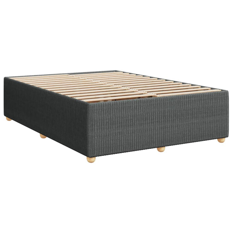 vidaXL Bed Frame without Mattress Dark Grey Queen Fabric