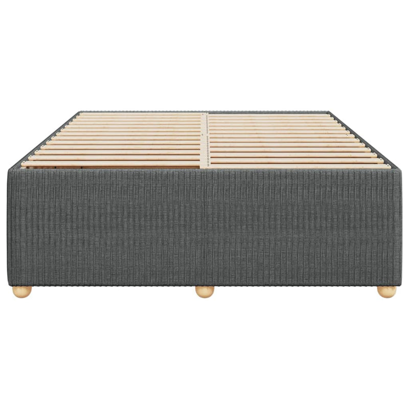 vidaXL Bed Frame without Mattress Dark Grey Queen Fabric