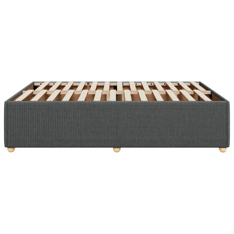 vidaXL Bed Frame without Mattress Dark Grey Queen Fabric