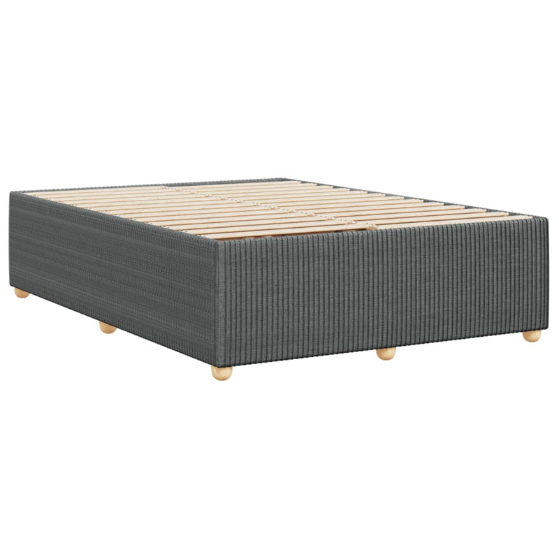 vidaXL Bed Frame without Mattress Dark Grey Queen Fabric
