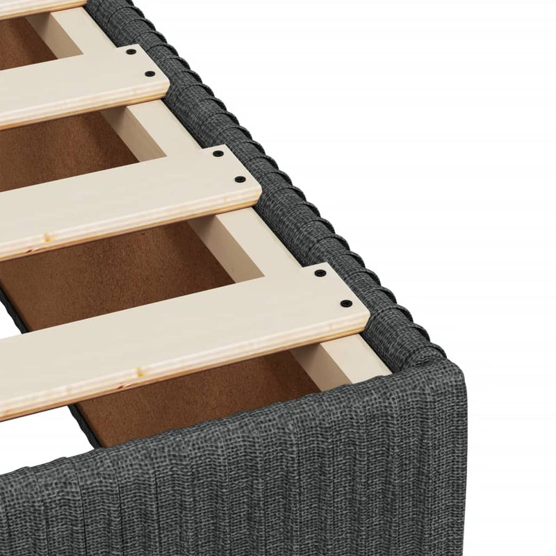 vidaXL Bed Frame without Mattress Dark Grey Queen Fabric