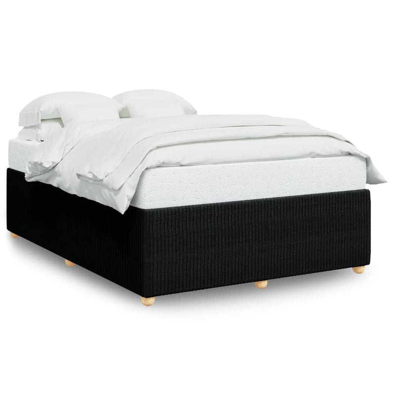 vidaXL Bed Frame without Mattress Black Queen Fabric