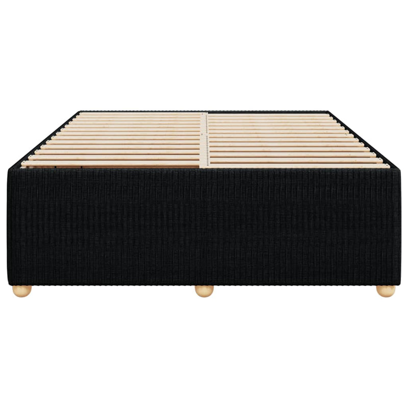 vidaXL Bed Frame without Mattress Black Queen Fabric