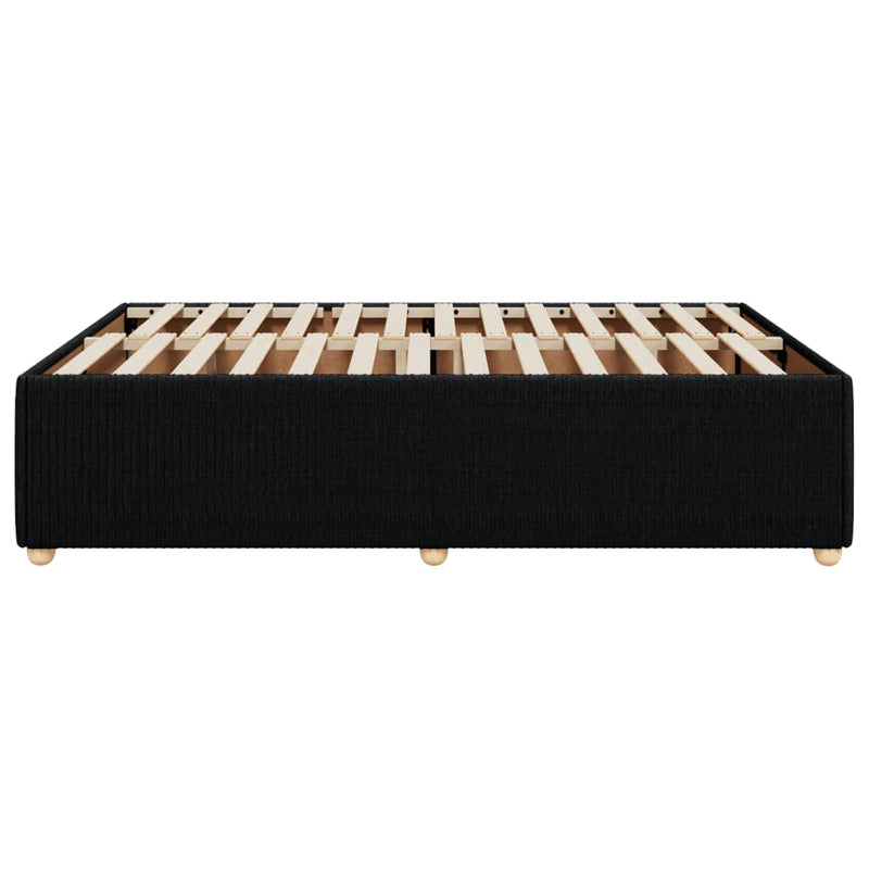 vidaXL Bed Frame without Mattress Black Queen Fabric