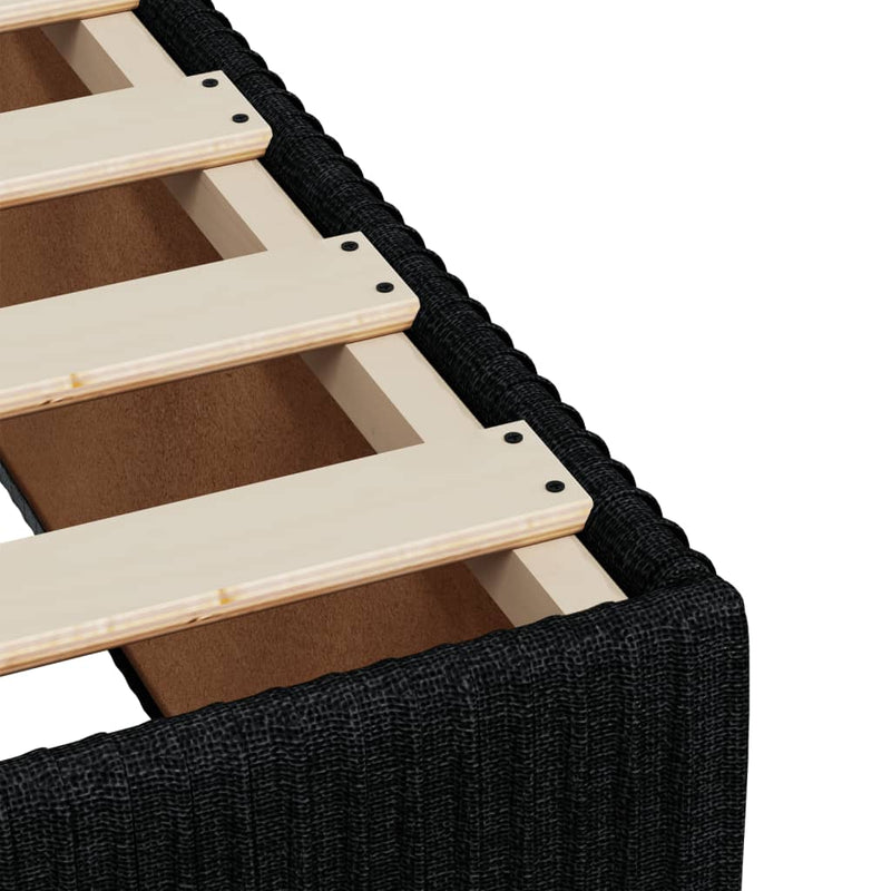 vidaXL Bed Frame without Mattress Black Queen Fabric