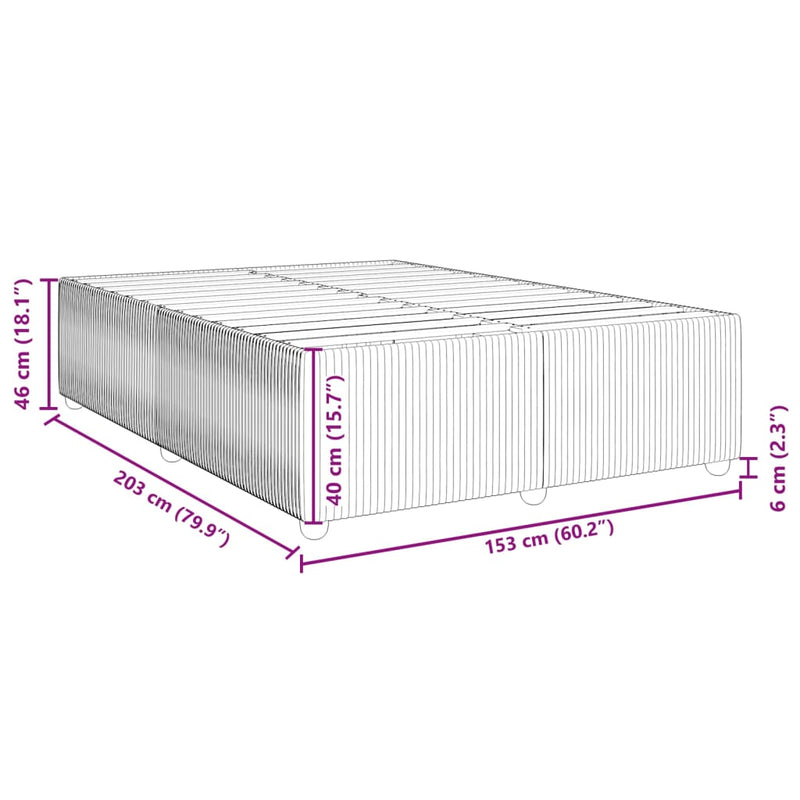 vidaXL Bed Frame without Mattress Black Queen Fabric
