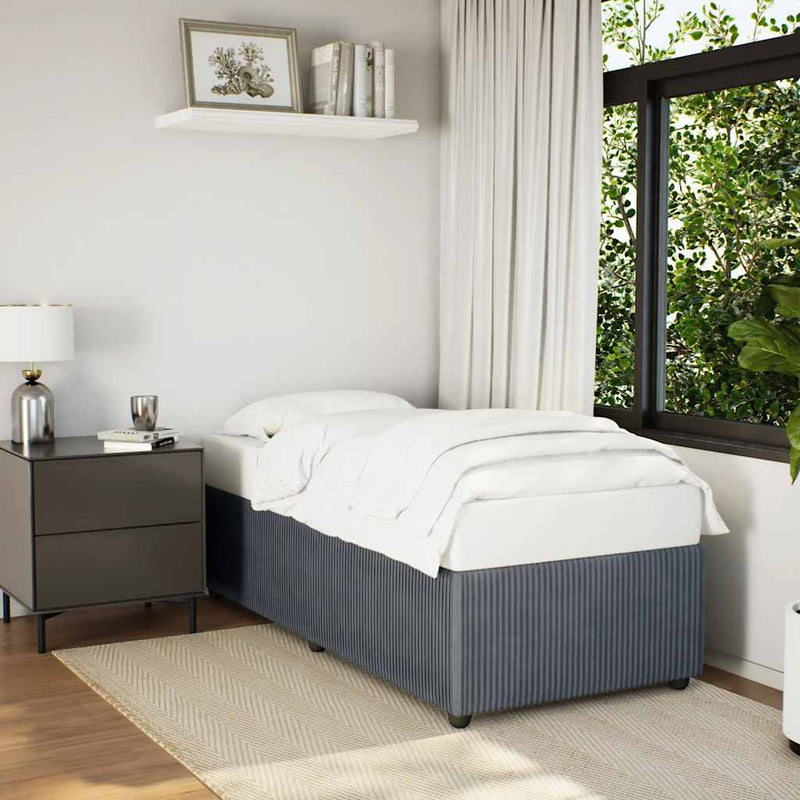vidaXL Bed Frame without Mattress Dark Grey King Single Velvet