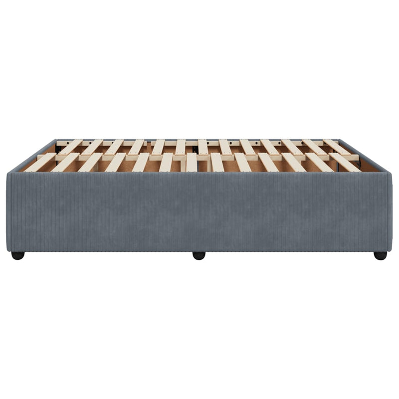 vidaXL Bed Frame without Mattress Dark Grey Queen Velvet