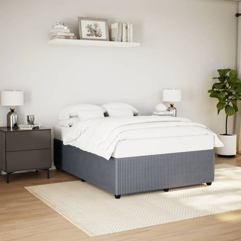 vidaXL Bed Frame without Mattress Dark Grey Queen Velvet