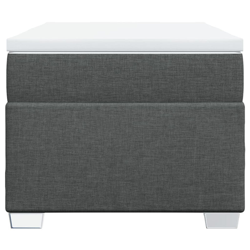 vidaXL Box Spring Bed with Mattress Dark Grey King Single Fabric