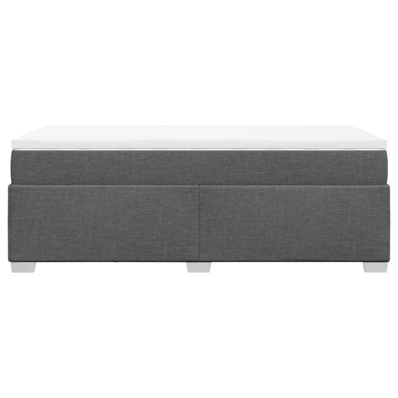 vidaXL Box Spring Bed with Mattress Dark Grey King Single Fabric