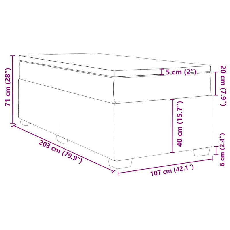 vidaXL Box Spring Bed with Mattress Black King Single Fabric