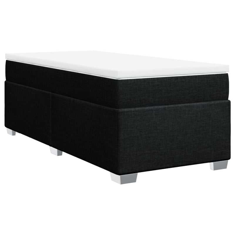 vidaXL Box Spring Bed with Mattress Black King Single Fabric