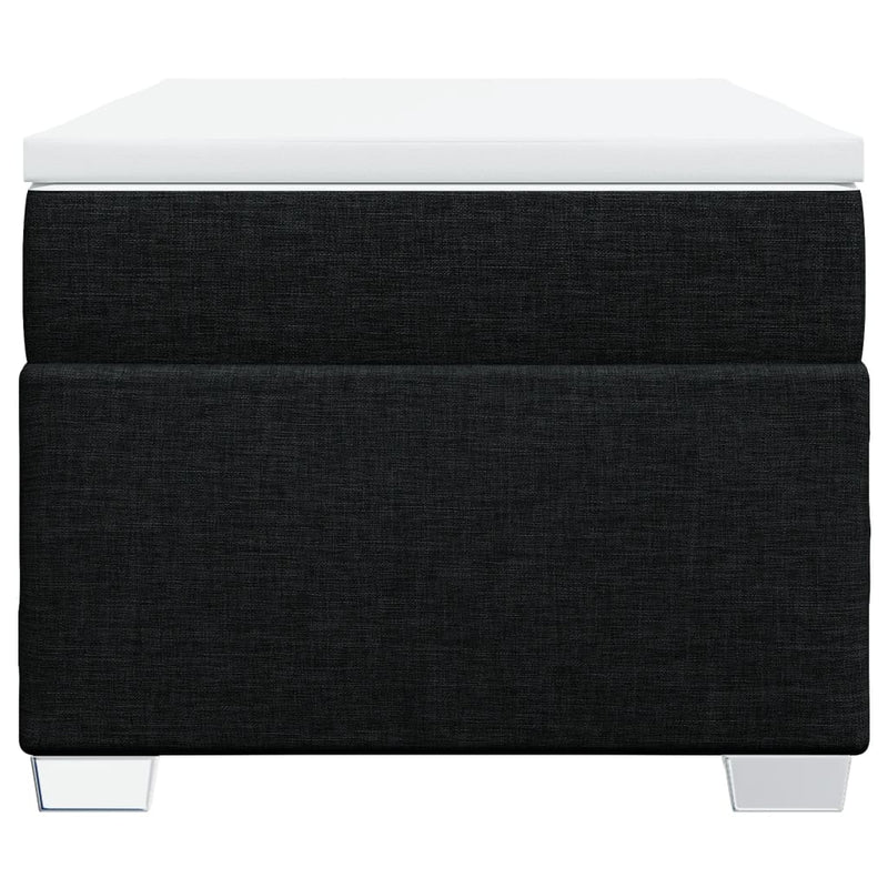vidaXL Box Spring Bed with Mattress Black King Single Fabric
