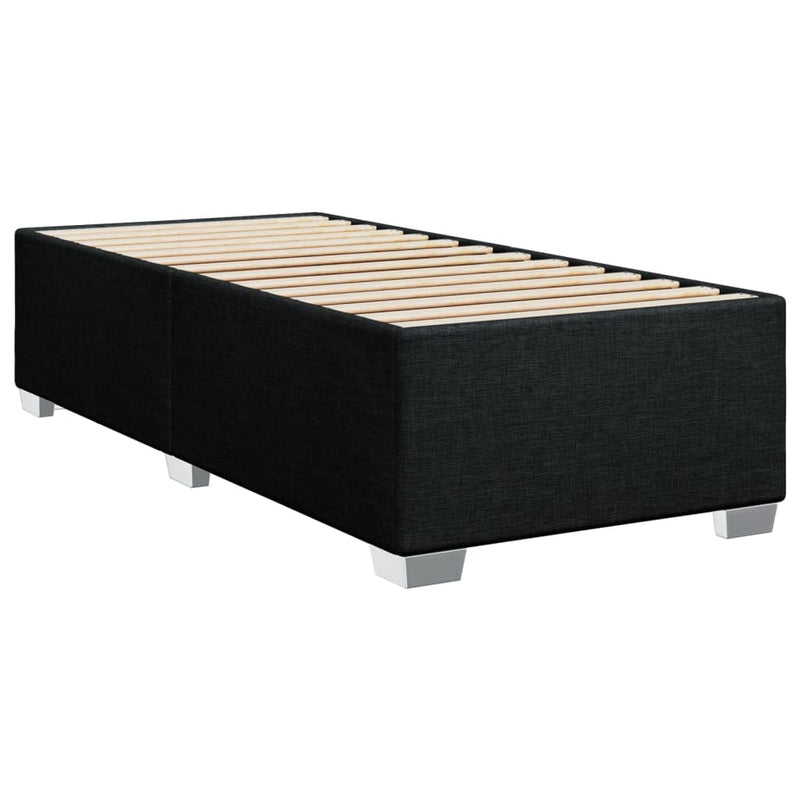 vidaXL Box Spring Bed with Mattress Black King Single Fabric