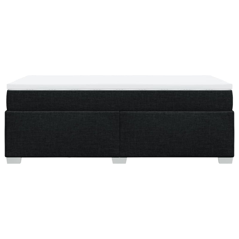 vidaXL Box Spring Bed with Mattress Black King Single Fabric