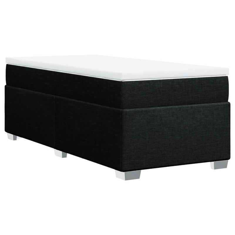 vidaXL Box Spring Bed with Mattress Black King Single Fabric