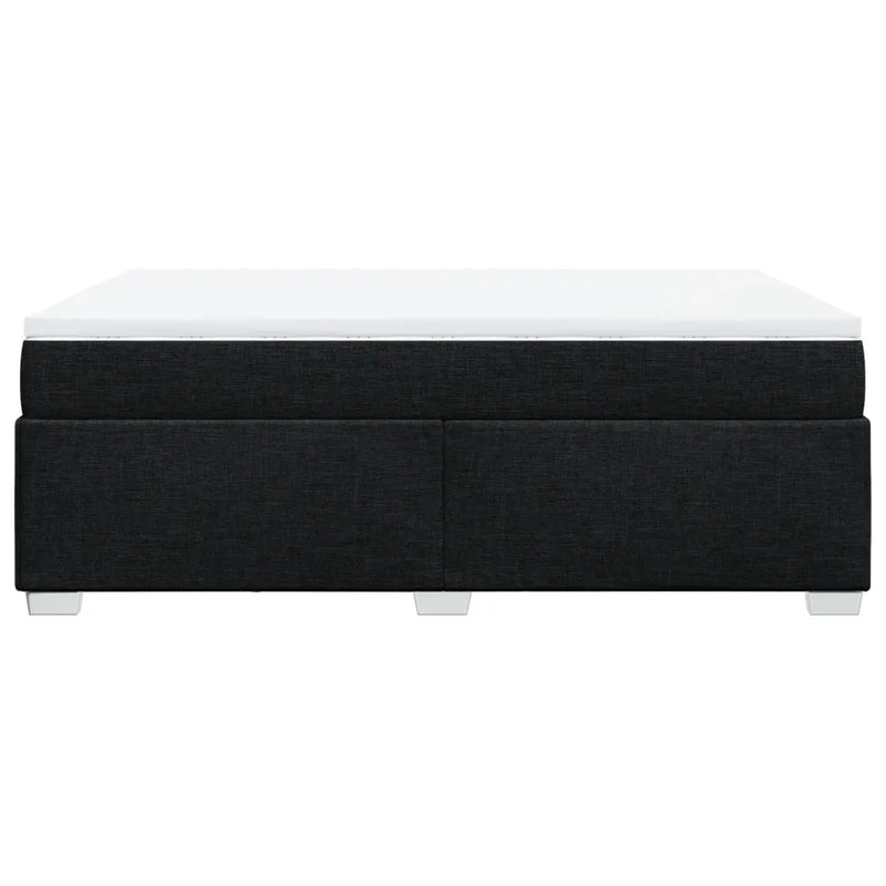 Box Spring Bed with Mattress Dark Grey Double Fabric