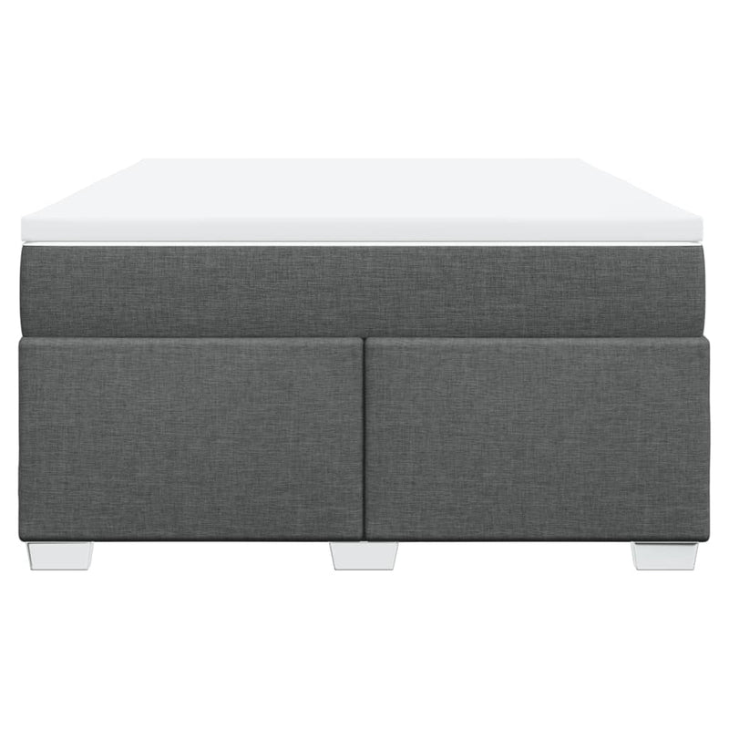 vidaXL Box Spring Bed with Mattress Light Grey Queen Fabric