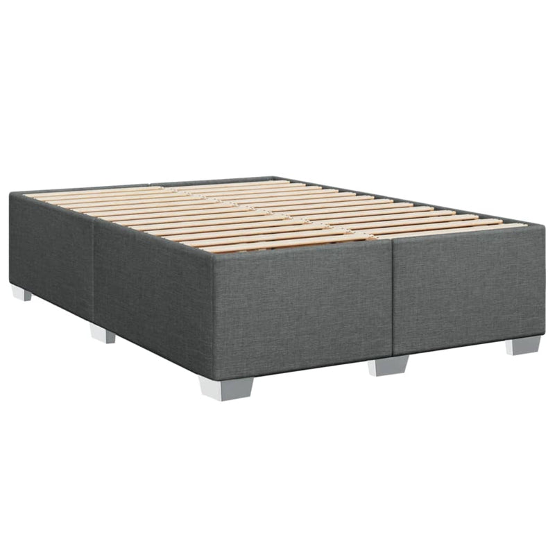 vidaXL Box Spring Bed with Mattress Light Grey Queen Fabric