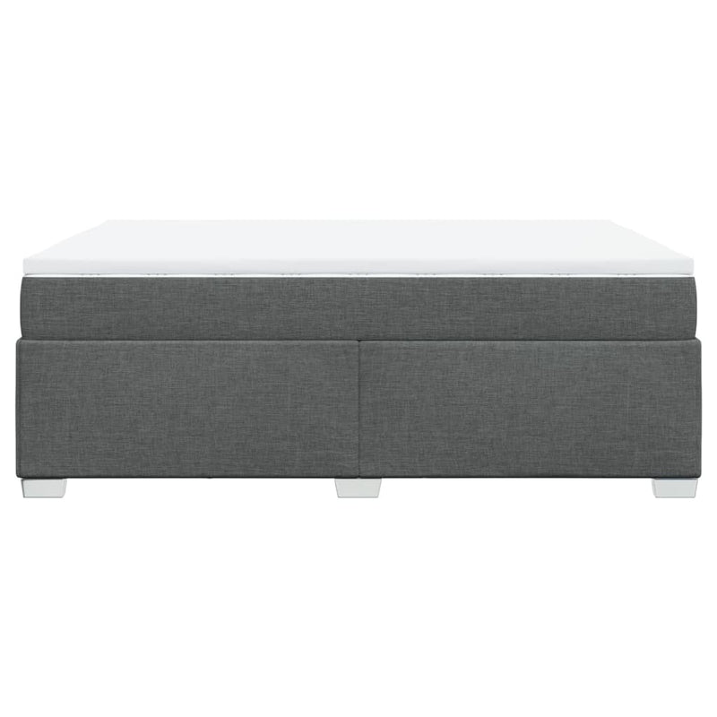 vidaXL Box Spring Bed with Mattress Light Grey Queen Fabric