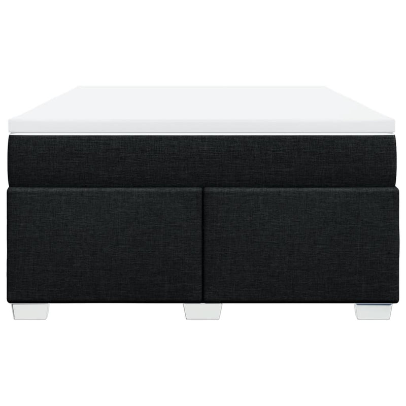 vidaXL Box Spring Bed with Mattress Dark Grey Queen Fabric