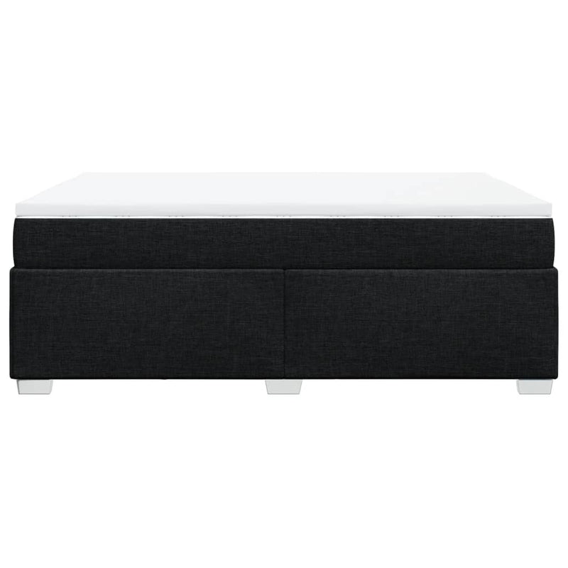 vidaXL Box Spring Bed with Mattress Dark Grey Queen Fabric