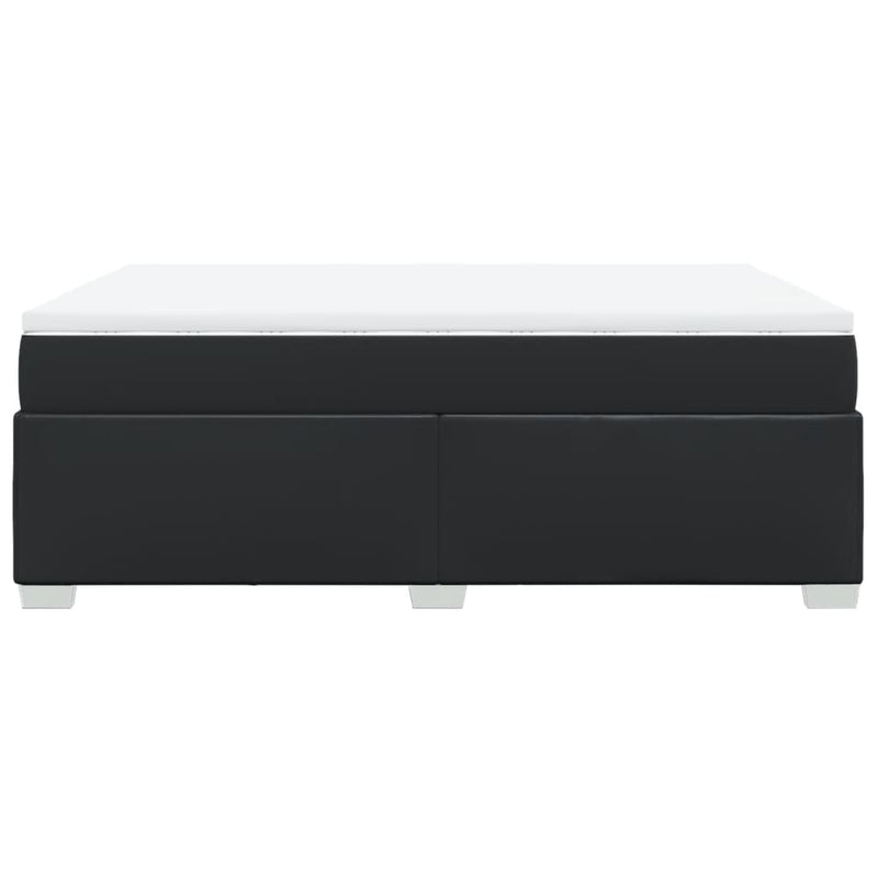 vidaXL Box Spring Bed with Mattress Black Queen Faux Leather