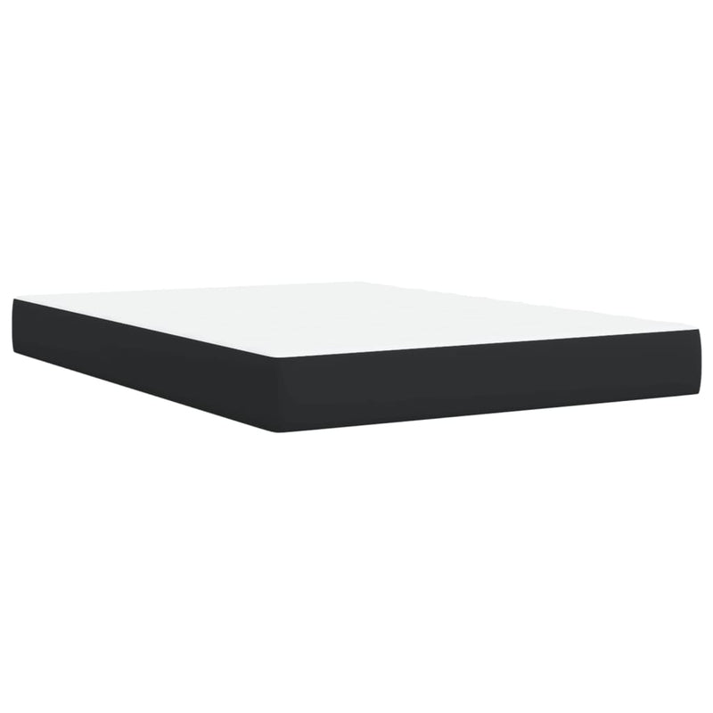 vidaXL Box Spring Bed with Mattress Black Queen Faux Leather