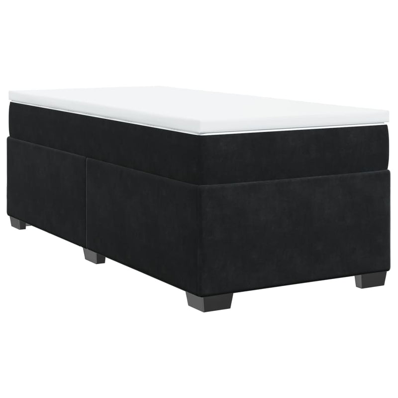 vidaXL Box Spring Bed with Mattress Black King Single Velvet