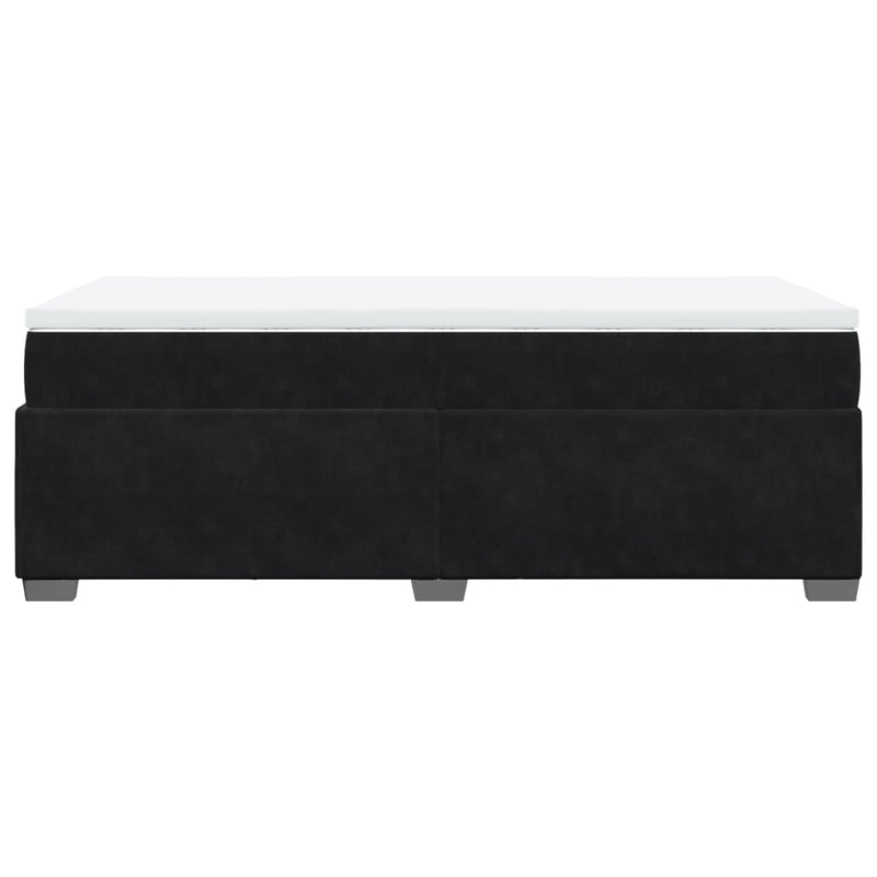 vidaXL Box Spring Bed with Mattress Black King Single Velvet
