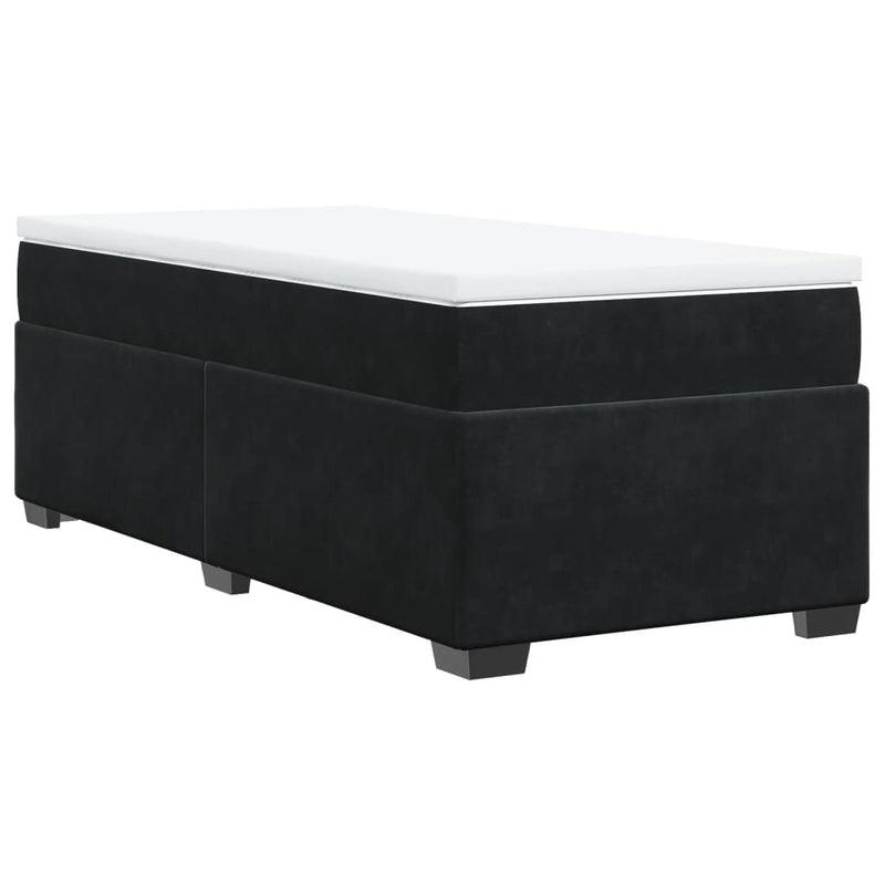 vidaXL Box Spring Bed with Mattress Black King Single Velvet