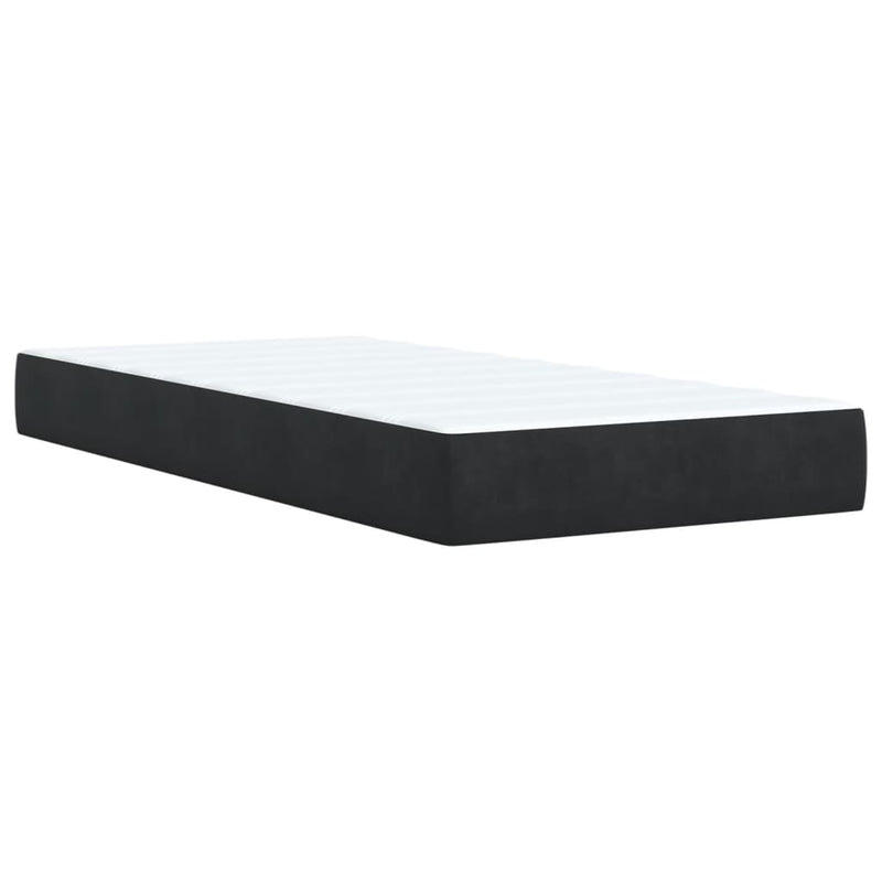 vidaXL Box Spring Bed with Mattress Black King Single Velvet
