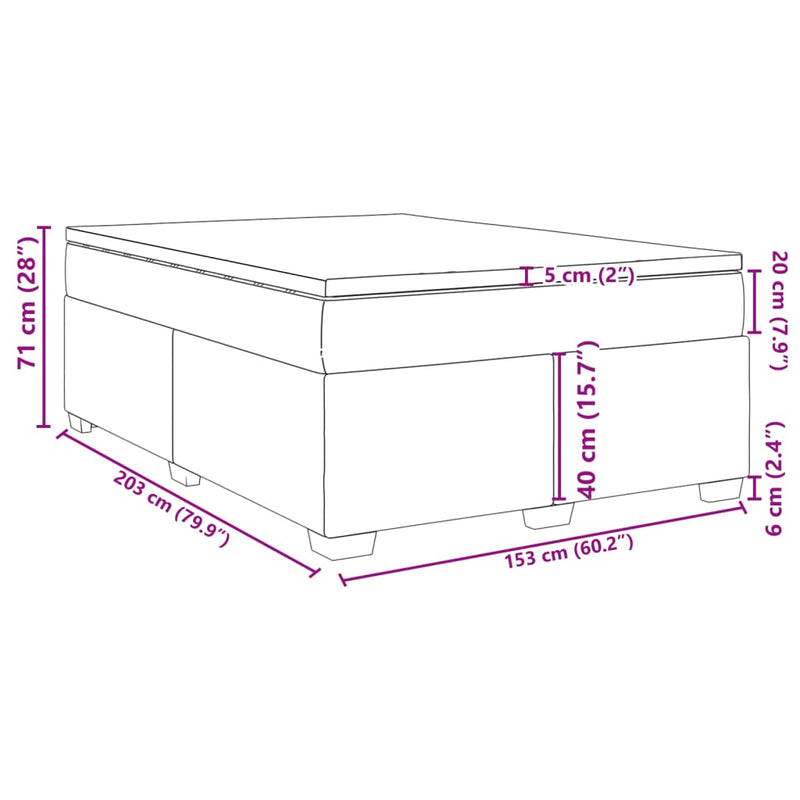 Box Spring Bed with Mattress Dark Grey Queen Velvet